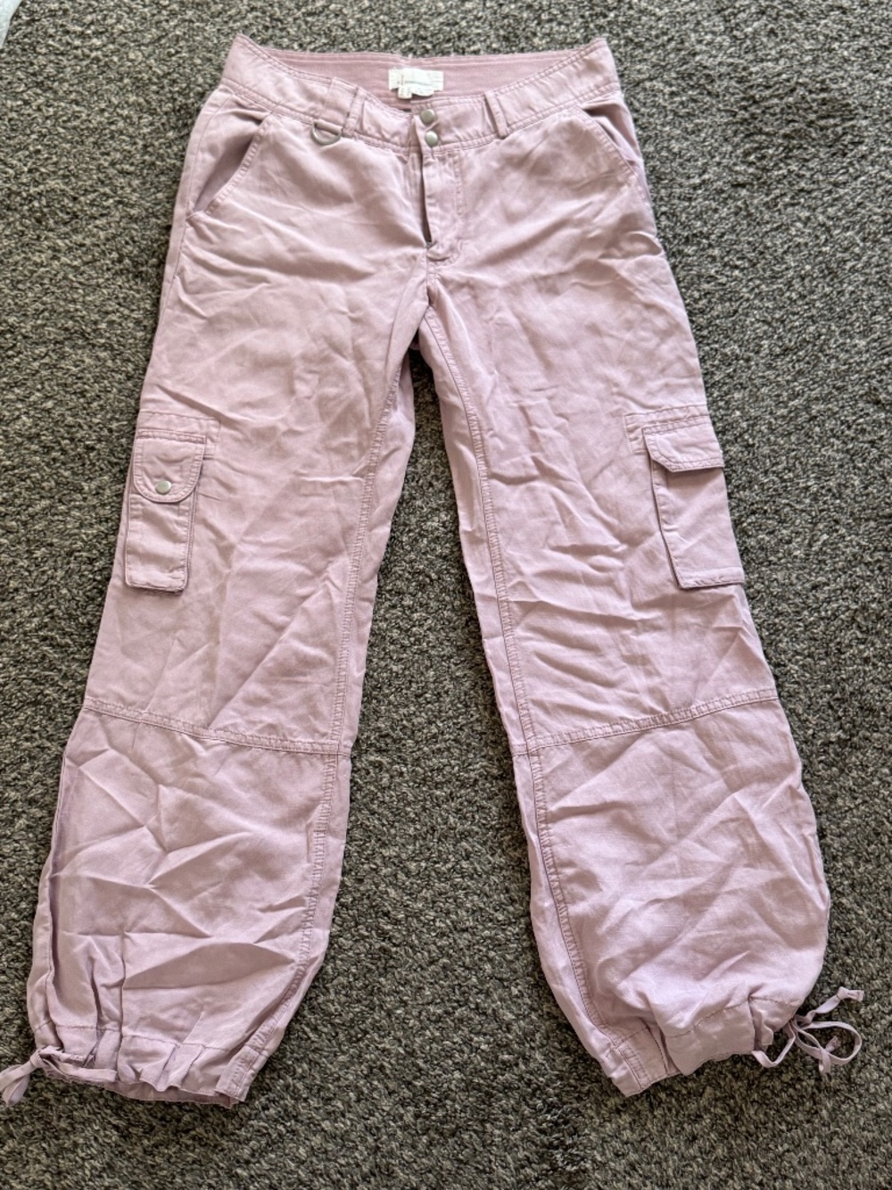 Anthropologie Blush Pink Mauve Cargo Parachute Pants Size 6